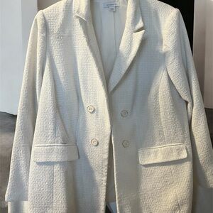 Liz Claiborne Cream Textured Blazer